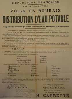 L’affiche de distribution des eaux potables en 1893